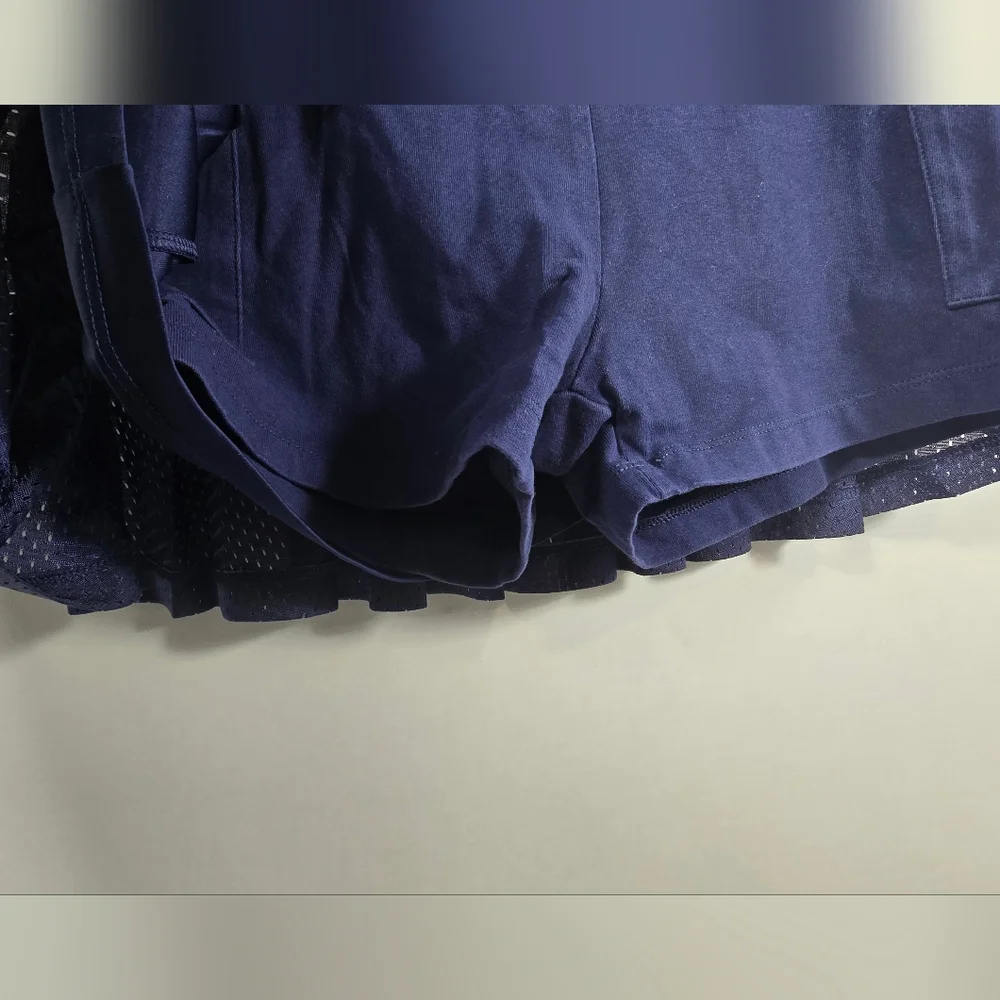 Victoria’s Secret PINK Pleated Mesh Tennis Skort Medium Navy Blue NWOT